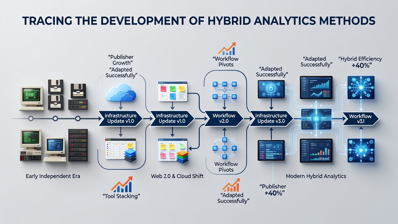 Tracing the Development of Hybrid Analytics Methods Among Independent Publishers Adapting to Successive Infrastructure Updates